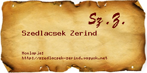 Szedlacsek Zerind névjegykártya